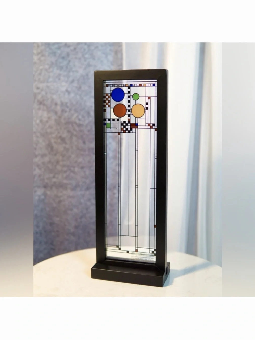 Frank Lloyd Wright MOMA Conley Playhouse Stained Glass Panel/Wood 1997